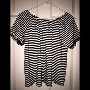 Michael Kors black and white striped top